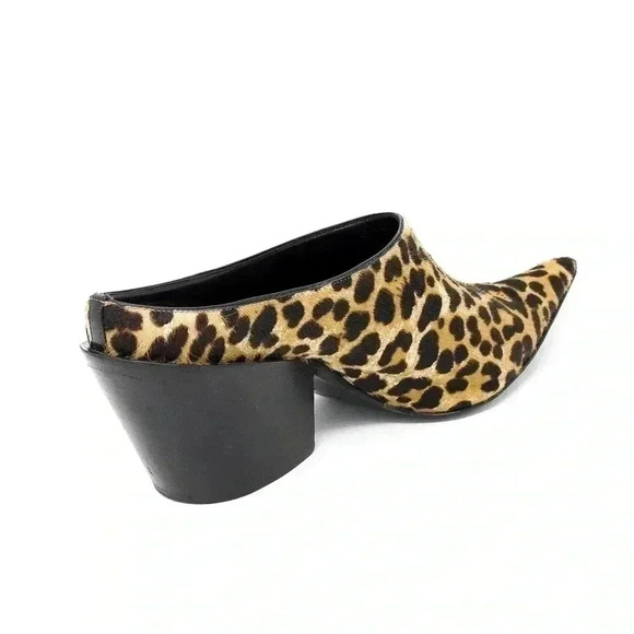 Haider Ackermann Leopard Print Pointed Mules Size 38 Block‎ Wedge Leather Heel - Picture 5 of 7